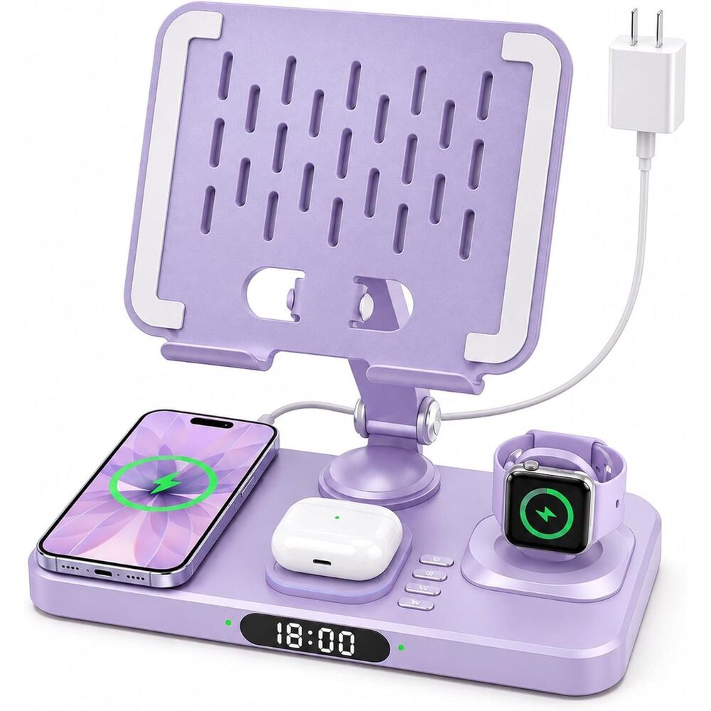 6-in-1 Foldable Wireless Charging Station for Apple Devices (Apple Watch Only)